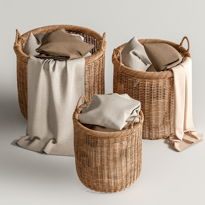 Rattan Laundry Basket Storage Basket