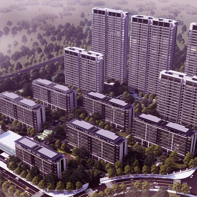 Bird's-eye view of new Chinese residential district