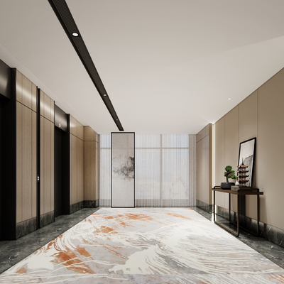 Modern Hotel Elevator Hall