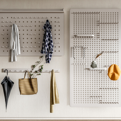 Hole board for coat rack