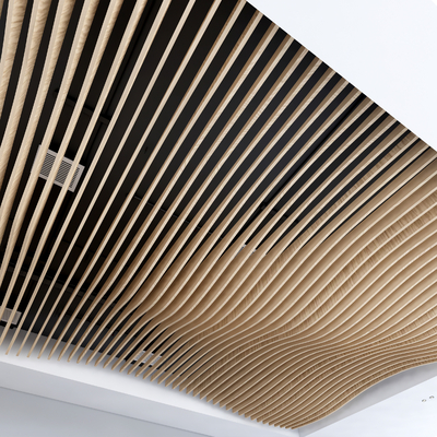 Wavy Wood Grille Ceiling Ceiling