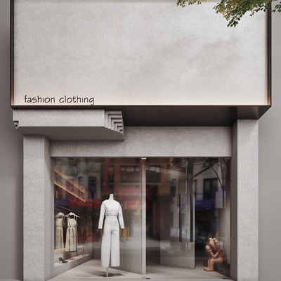 Modern clothing store facade