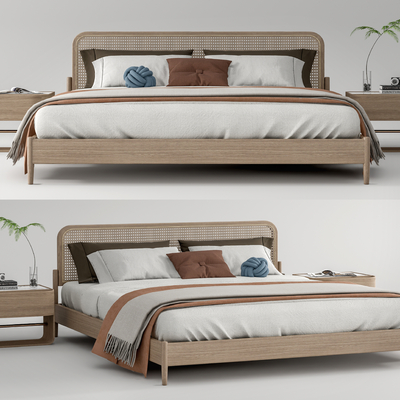 Nordic Double Bed Bedside Cabinet