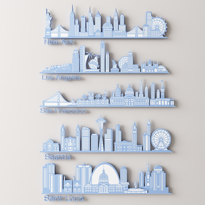 Modern Shanghai Silhouette Wall Decorations