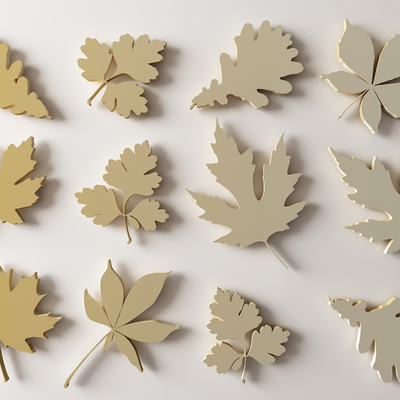 Modern Maple Leaf Silhouette Wall Decorations