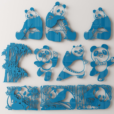 Modern Panda Silhouette Wall Decorations