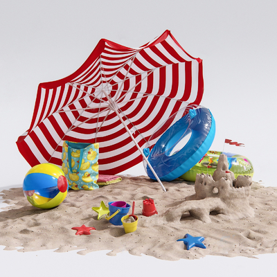 Swimming ring beach umbrella