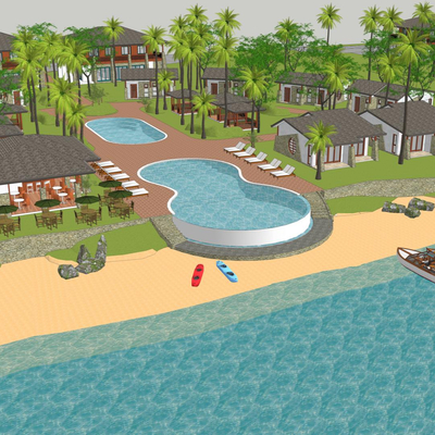 New Chinese-style Beach Holiday Homestay Aerial View