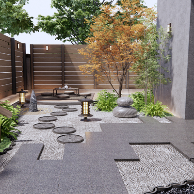 Japanese-style courtyard view