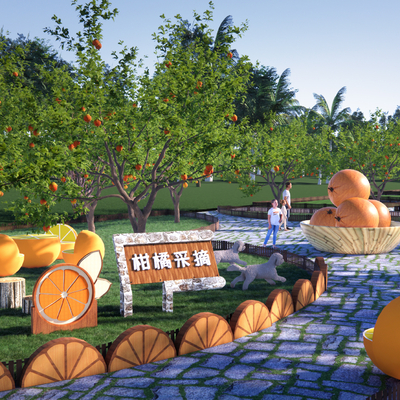 Modern Citrus Picking Garden Park Landscape