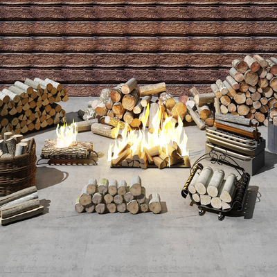 Modern Wood Pile Bonfire