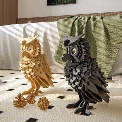 Wooden Owl Ornaments