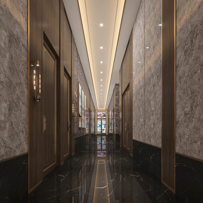 New Chinese Hotel Corridor