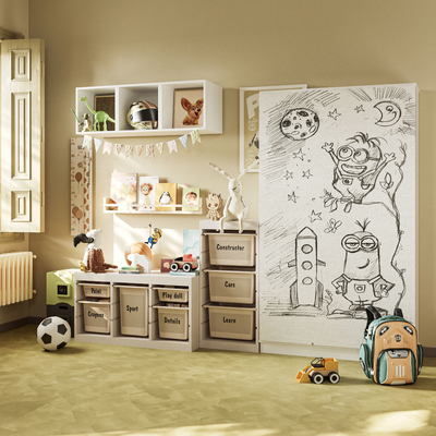 kids Cabinet Children's Whiteboard Toy Cabinet