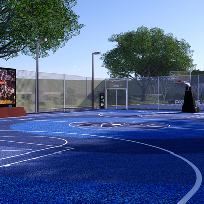 modern basketball court