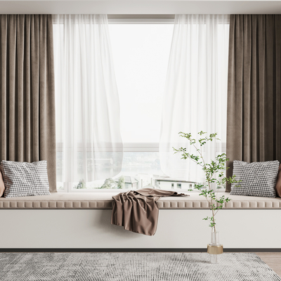 Modern Bay Window Curtain