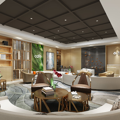 Modern Lobby Front Desk Lounge Area