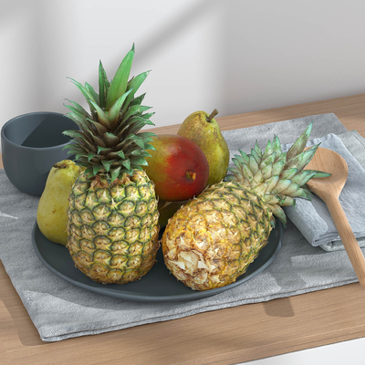 Pineapple Pear Mango Fruit Plate