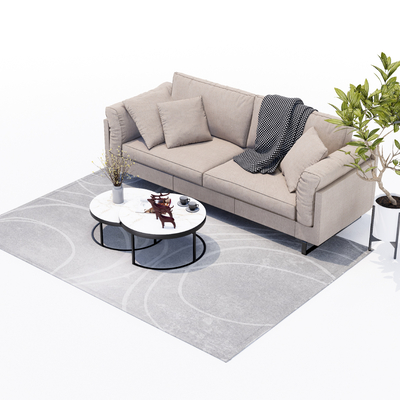 Nordic Fabric Double Sofa