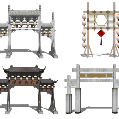 Chinese-style archway archway gatehouse