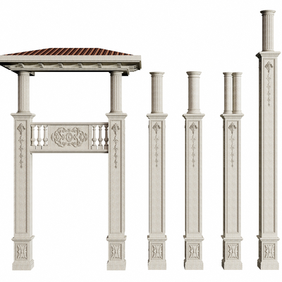 European Roman column gypsum column door head