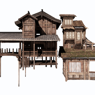 New Chinese-style wooden house architectural appearance