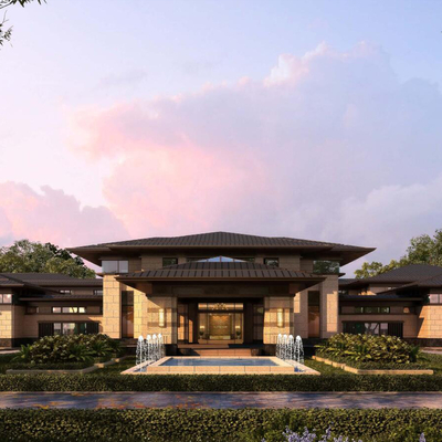 New Chinese Garden Hotel Architectural Appearance