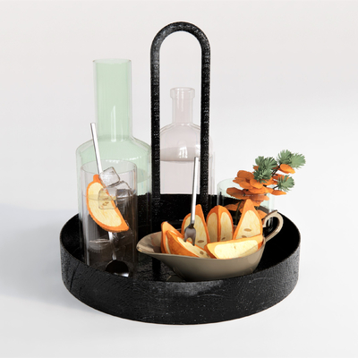 Fruit basket wine bottle glass bottle