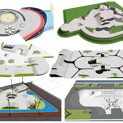 Park Landscape Skateboard Park Skateboard Square