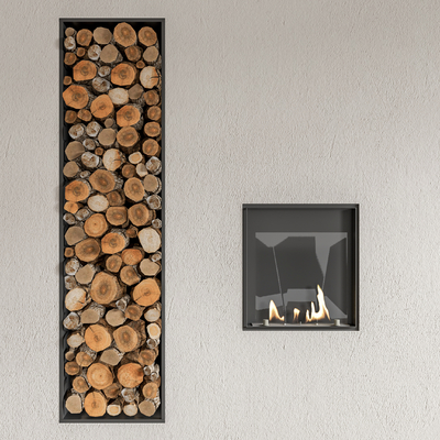 modern fireplace firewood