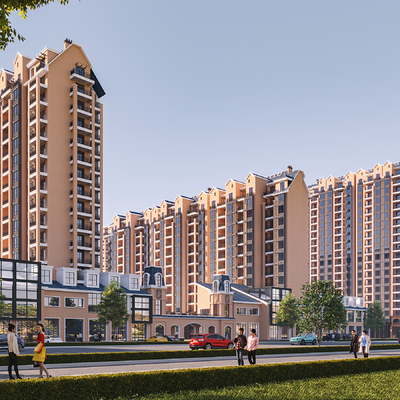 Appearance of residential buildings along the street in Jianou District