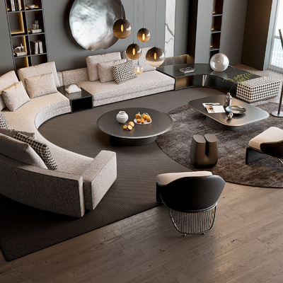 Miloti Minotti Curved Sofa Combination