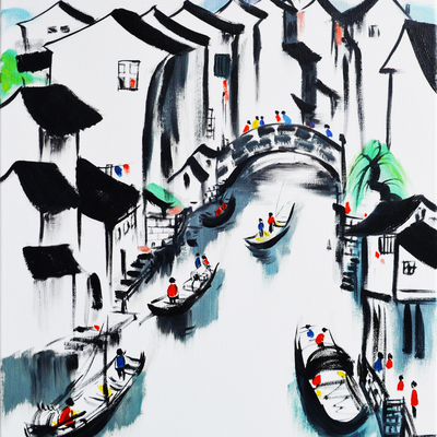 Water Village Decorative Painting