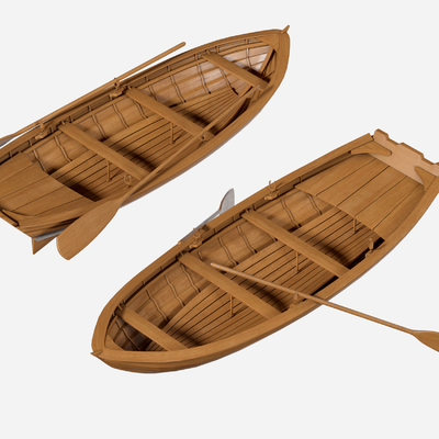 Raft small wooden boat