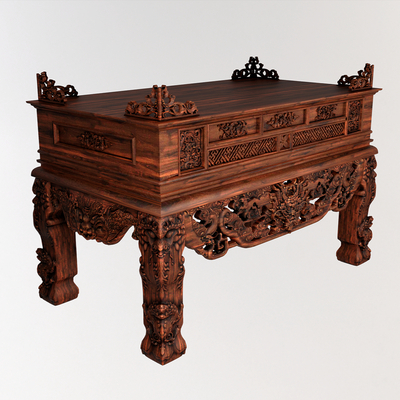 Chinese-style Carving Storage Table Decorative Table