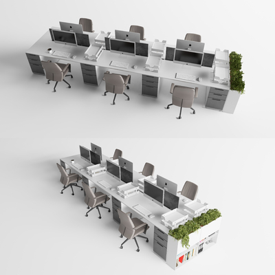 Modern office desk and chair office card