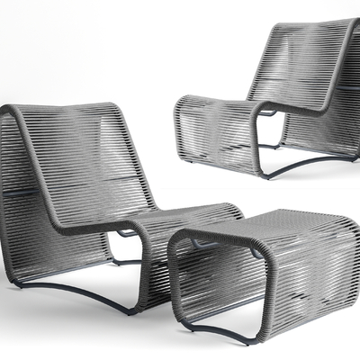 Modern outdoor rattan recliner