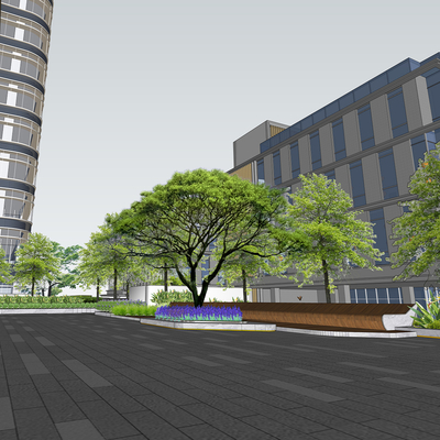 Modern Commercial Square Landscape