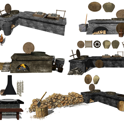 Chinese-style hearth firewood stove