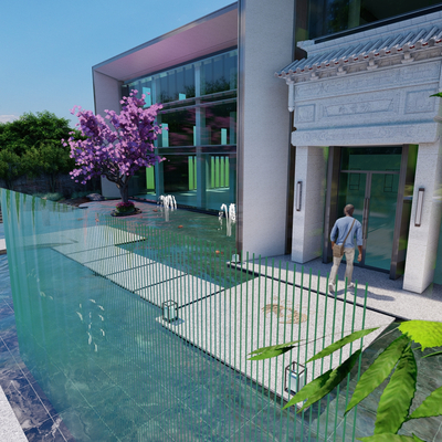 Modern Atrium Water View