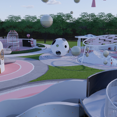 Modern Round Planet Theme Children's Zone