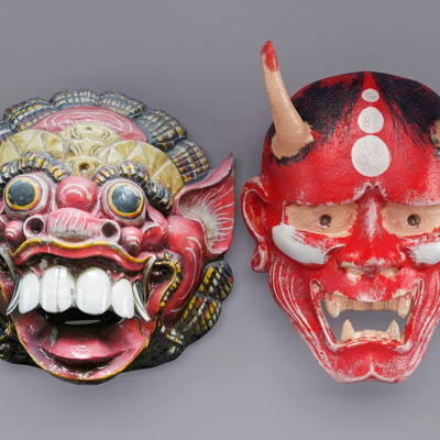 Japanese-style grimace ethnic shaman mask