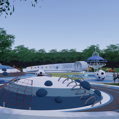 Modern Round Space Theme Children's Zone