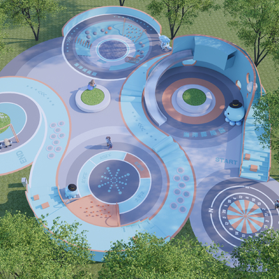 Modern Round Ocean Theme Playground