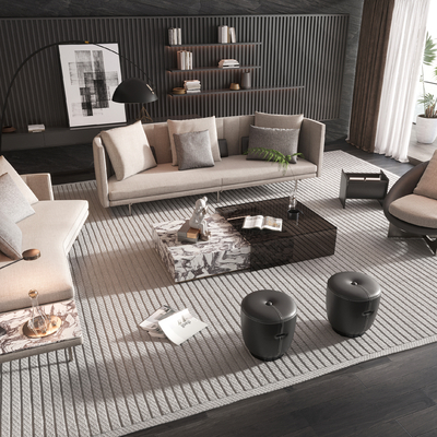 Minotti Miloti Sofa Coffee Table Combination