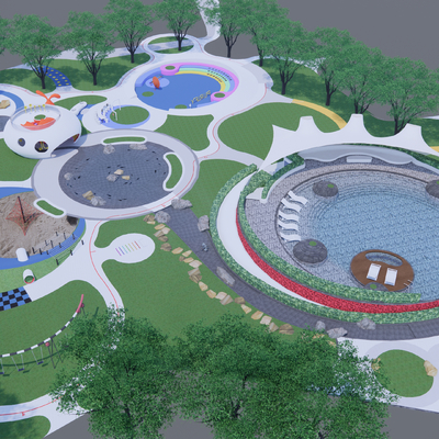 Modern outdoor children's amusement park