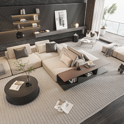 Poliform sofa coffee table combination