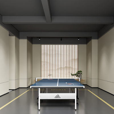 Neo-Chinese Style Table Tennis Room