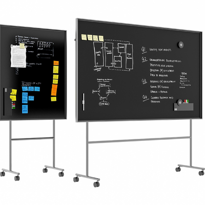 Modern office mobile blackboard whiteboard writing board combination