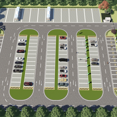 Terrace Parking Tram Charging Area